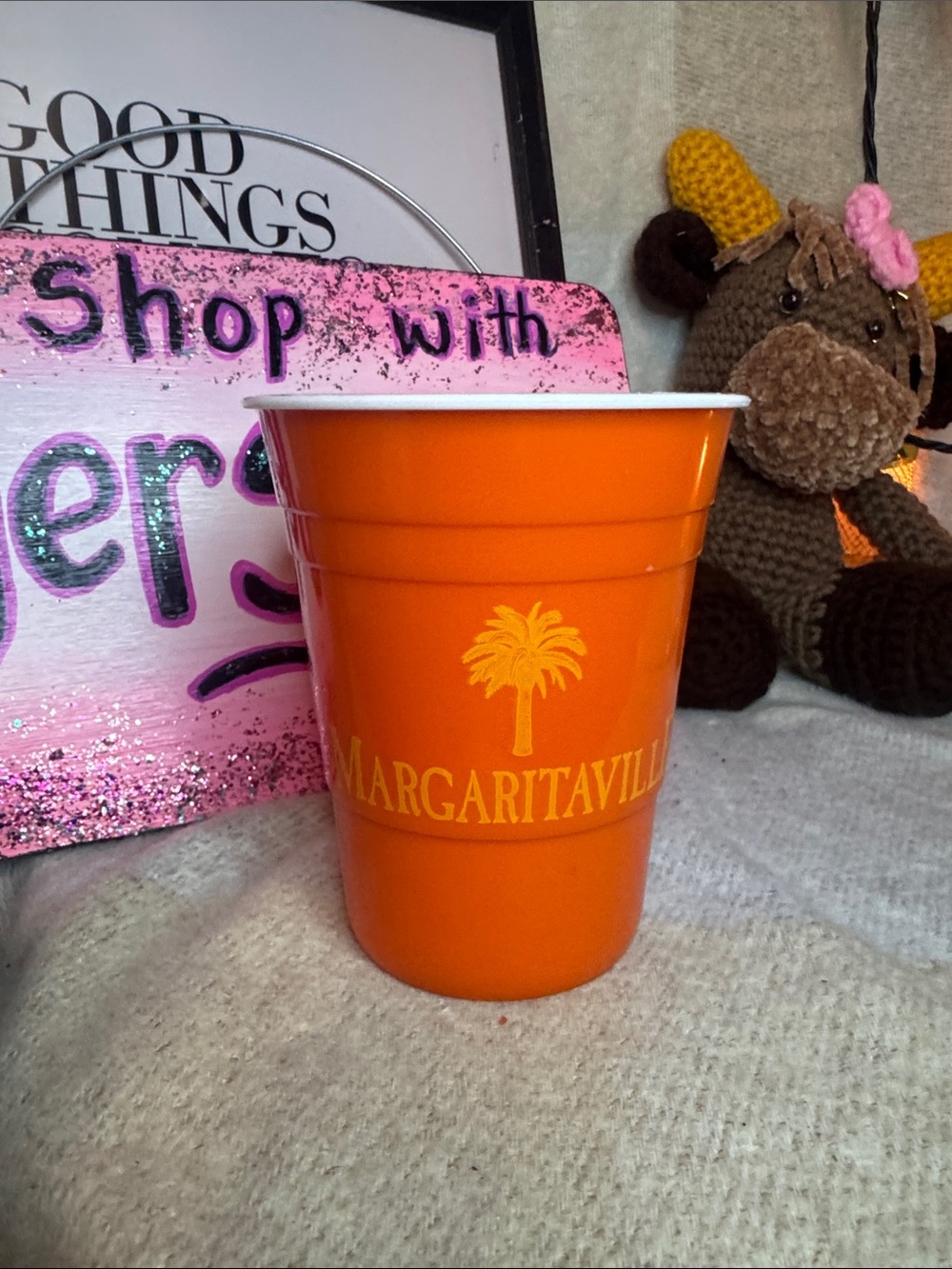 Margaritaville Bright Orange Disposable Party Cup